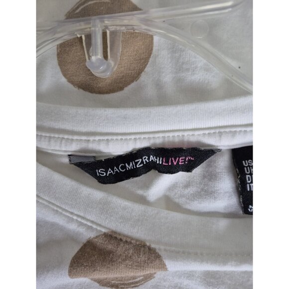 Isaac Mizrahi Live Short Sleeve Polka Dot Blouse Women's Size XS - Picture 7 of 8